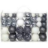 Set božićnih kuglica 100 komada 3/4/6 cm bijeli/sivi | shoptok.hr