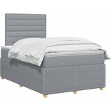  LED okvir za krevet s madracem Svjetlosiva 120 x 190 cm Tkanina | shoptok.hr