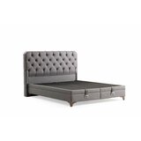 Hanah home Samira 140 x 200 - Grey Grey Double Bed Base & Headboard | ePonuda.com