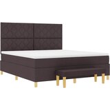  Krevet s opruga kutije Tamno smeđa 200 x 180 cm tkanina | shoptok.hr