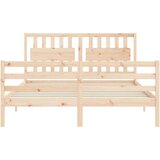 vidaXL Posteljni okvir z vzglavjem 160x200 cm trden les | Shoptok.si