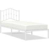  Metalni okvir za krevet s uzglavljem bijeli 90 x 190 cm | shoptok.hr