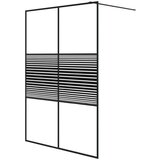 vidaXL Pregrada za tuš crna 140 x 195 cm s prozirnim staklom ESG | shoptok.hr