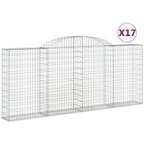  Obokana gabionska košara 17 kos 300x30x120/140cm cinkano železo, (21000424) | Shoptok.si