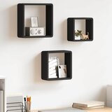  Kockaste zidne police 3 kom crne MDF | shoptok.hr