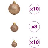 vidaXL Umjetna preddekorirana božićna jelka srebrna 210 cm PET | Shoptok.si
