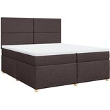  Krevet s oprugama i madracem tamnosmeđi 200x200 cm od tkanine | shoptok.hr