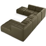Makamii Kaki zelena kutna garnitura od imitacije kože (u obliku slova "U") Aloha – | shoptok.hr