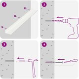  Lebdeća polica Zidne 4 pcs Bijeli 80 x 9 x 2,5 cm Čelik | shoptok.hr