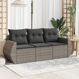Maison Chic Seti vrtnega pohištva - Vrtna garnitura - Vrtni pohištvo set 3-delna z blazinami siv poli ratan, (21809108) | Shoptok.si