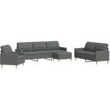  4-dijelni set sofa s tabureom tamnosivi od tkanine | shoptok.hr