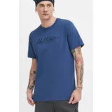 Hollister Co. Bombažna kratka majica moški, mornarsko modra barva