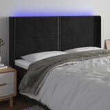  LED uzglavlje crno 183 x 16 x 118/128 cm baršunasto | shoptok.hr