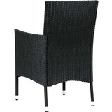 vidaXL Vrtni stoli z blazinami 4 kosi črni poli ratan (samo za VB/IE/FI/NO) | Shoptok.si