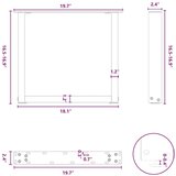  Noge za stolić U-oblika 2 kom bijele 50x(42-43) cm čelik | shoptok.hr