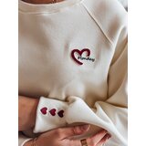 DStreet Bluza damska oversize z haftem serc MONLOVE ecru | Shoptok.si