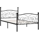  Okvir za krevet s podnicama crni metalni 90 x 200 cm | shoptok.hr