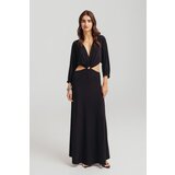 Legendww crna maxi haljina sa dubokim izrezom i cut-out detaljem | ePonuda.com