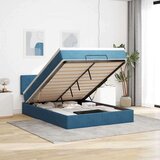 vidaXL Otomanska postelja z vzmetnico temno modra 140x190 cm žamet | Shoptok.si