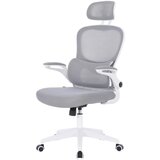 CARRYHOME pisarniški stol kovina, umetna masa, tekstil siva, bela | Shoptok.si