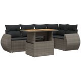 The Living Store Vrtna sedežna garnitura 6-delna z blazinami siv poli ratan - Vrtna Sedežna Garniture, (21461866) | Shoptok.si