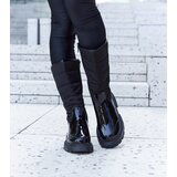 Gemre Black insulated patent boots Villafranca | Shoptok.si
