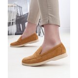Resti Women's eco-suede moccasins in camel color Daffer- Footwear | ePonuda.com