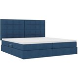  Krevet S LED lampica s uzglavljem Plava 200 x 200 cm tkanina | shoptok.hr
