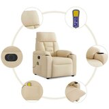  Električni Masažni naslonjač - Masažna fotelja od tkanine krem - Krema 1 Električno guranje unatrag Da | shoptok.hr