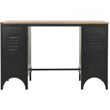 Maison Chic Dvojna Pisalna miza - pisarniška miza - Računalniška miza trden les jelke in jeklo 120x50x76 cm, (21785102) | Shoptok.si