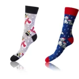 Bellinda CRAZY SOCKS 2x - Cheerful Socks 2 Pairs - Grey - Blue