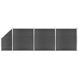 vidaXL Set panela za ogradu WPC 619 x (105 - 186) cm crni Cijene