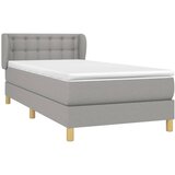  Okvir kreveta s oprugama i madrac svjetlosivi 90x200cm tkanina | shoptok.hr