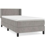 Box spring postelja z vzmetnico svetlo siva 80x200 cm žamet, (20726832) | Shoptok.si