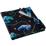 Črna/modra otroška odeja iz mikropliša 130x170 cm Gamer –