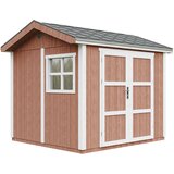 Timbela Vrtna hišica vrhunske kakovosti 5,9 m² - V252x250x294 cm - s tlemi in bitumenskimi ploščicami - M913A-REDWOOD RED, (5000117244) | Shoptok.si