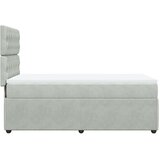 Box spring krevet s madracem svjetlosivi 90x190 cm baršunasti | shoptok.hr