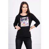 Kesi Cat Graphic Blouse 3D Black Cene