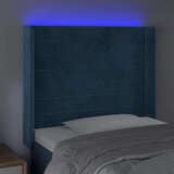  Posteljno vzglavje temno modro 103x16x118/128 cm žamet | Shoptok.si