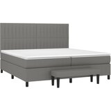  s oprugama i madracem tamnosivi 200 x 200 cm od tkanine | shoptok.hr