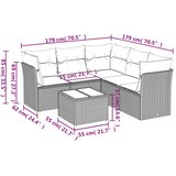  6-dijelni set vrtnih sofa od poliratana s jastucima svjetlosivi | shoptok.hr