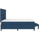 vidaXL Postelja s škatlo z vzmetnico in klopjo modra 200x200 cm tkanina, (22083059) | Shoptok.si