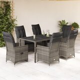 vidaXL 7-dijelni vrtni blagovaonski set sivi od poliratana | shoptok.hr
