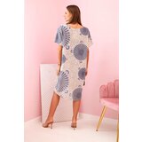 Kesi Włoski Women's cotton dress with oriental pattern beige | shoptok.hr