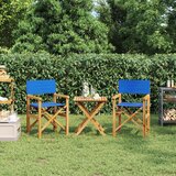 vidaXL Sklopive redateljske stolice 2 kom plave od masivne tikovine | shoptok.hr