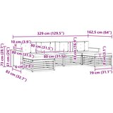  Set vanjskih sofa 6 kom. Čvrsto drvo akacije | shoptok.hr