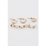 Defacto woman's 8-Piece Gold Earrings Cene