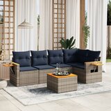 vidaXL 6-dijelni set vrtnih sofa od poliratana s jastucima sivi | shoptok.hr