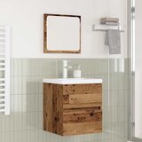  Set namještaja za kupaonicu Zidne 2 pcs Stari drvo i bijela | shoptok.hr