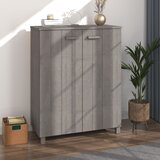 vidaXL omara za čevlje svetlo siva 85x40x108 cm trdna borovina Cene